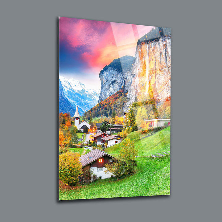 Lauterbrunnen Köyü Cam Tablo